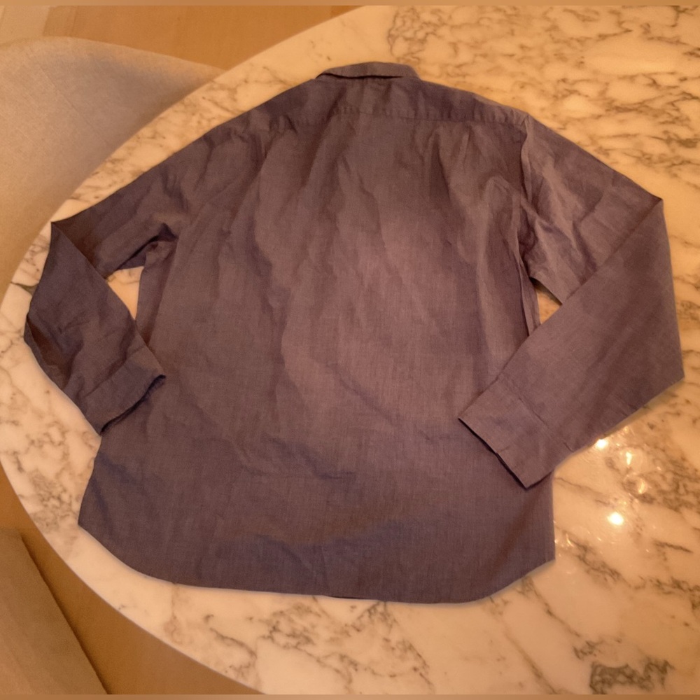 NWT JCREW Mens Blue Button Down Slim Flex shirt Sz XXL - missing last button - Picture 6 of 7